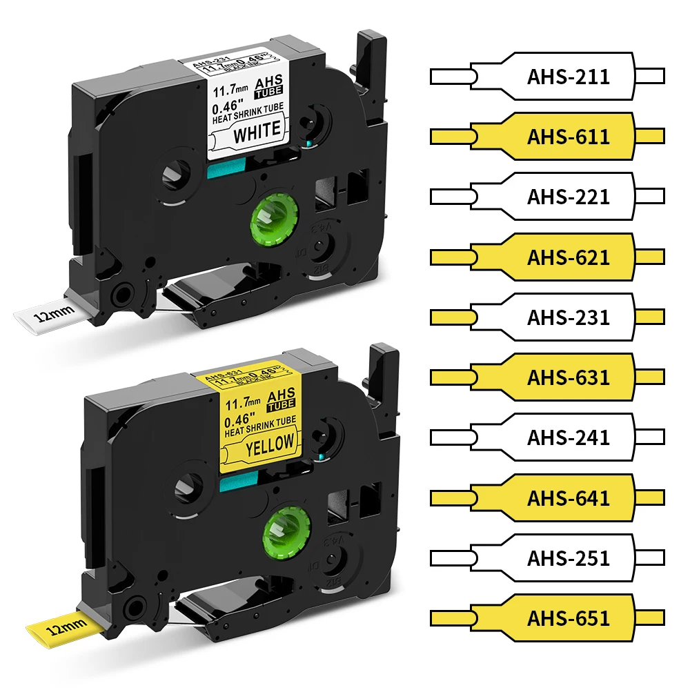 

Термоусадочная трубчатая лента HSe231 P-touch Лента для этикеток HSe221 HSe211 HSe631 HSe621 HSe611 Совместимая с принтером этикеток Brother