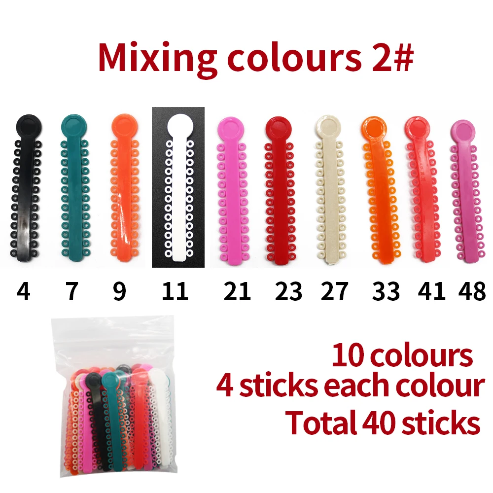 

40sticks 1040Pcs Dental Elastic Ligature Tie Rubber Tie I type