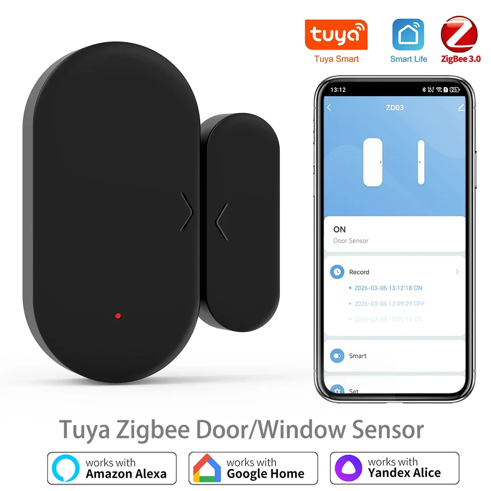 

Домашняя безопасность для умного дома, приложение Smart Life Zigbee 3,0 Tuya, датчик двери, датчик окна, совместимый с Alexa Google Assistant