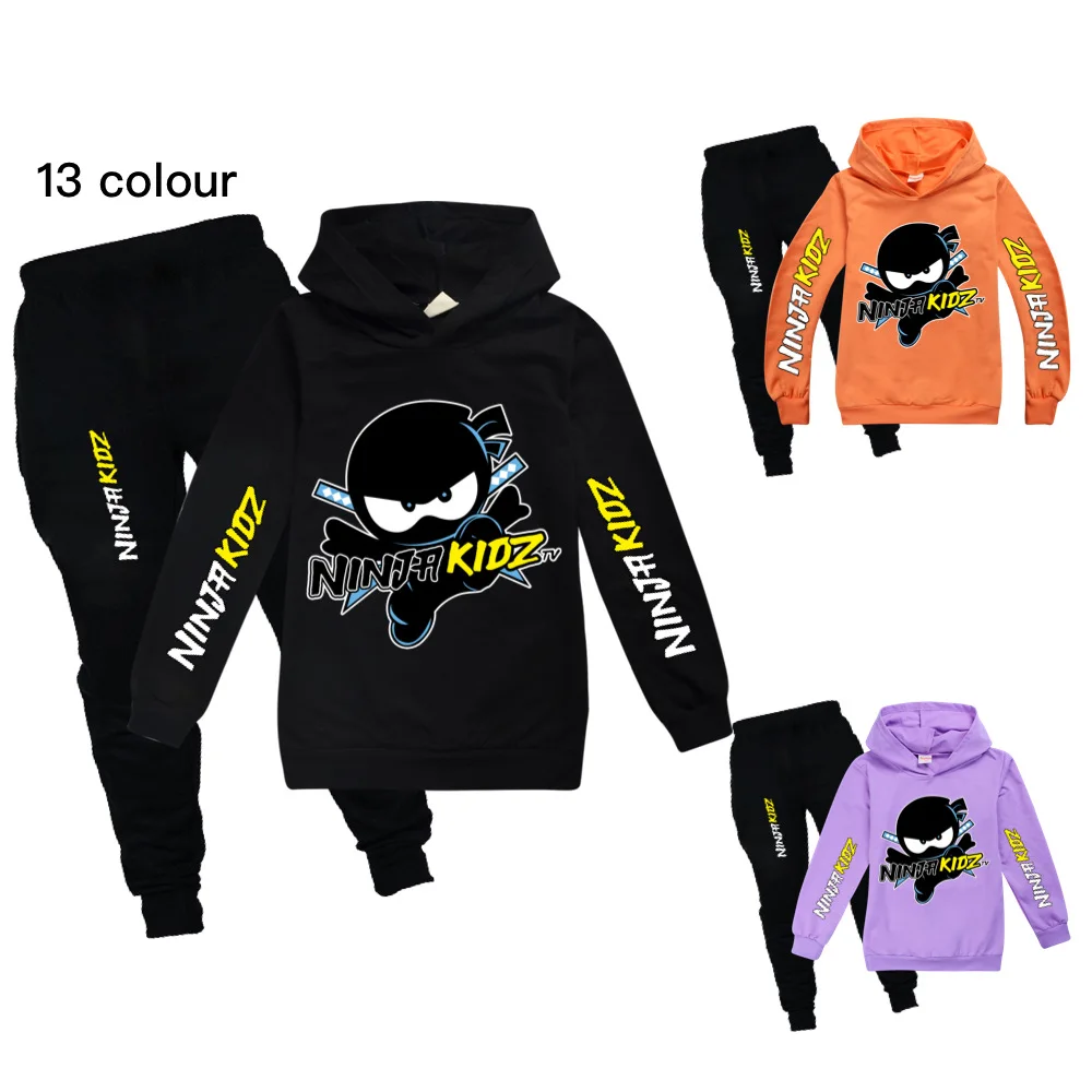 

Kids Tracksuit Kids Ninja Kidz Hooded Sweatshirt Casual Tops Tee Boys Girls Hoodies Cotton Pants Fall Children Clothes