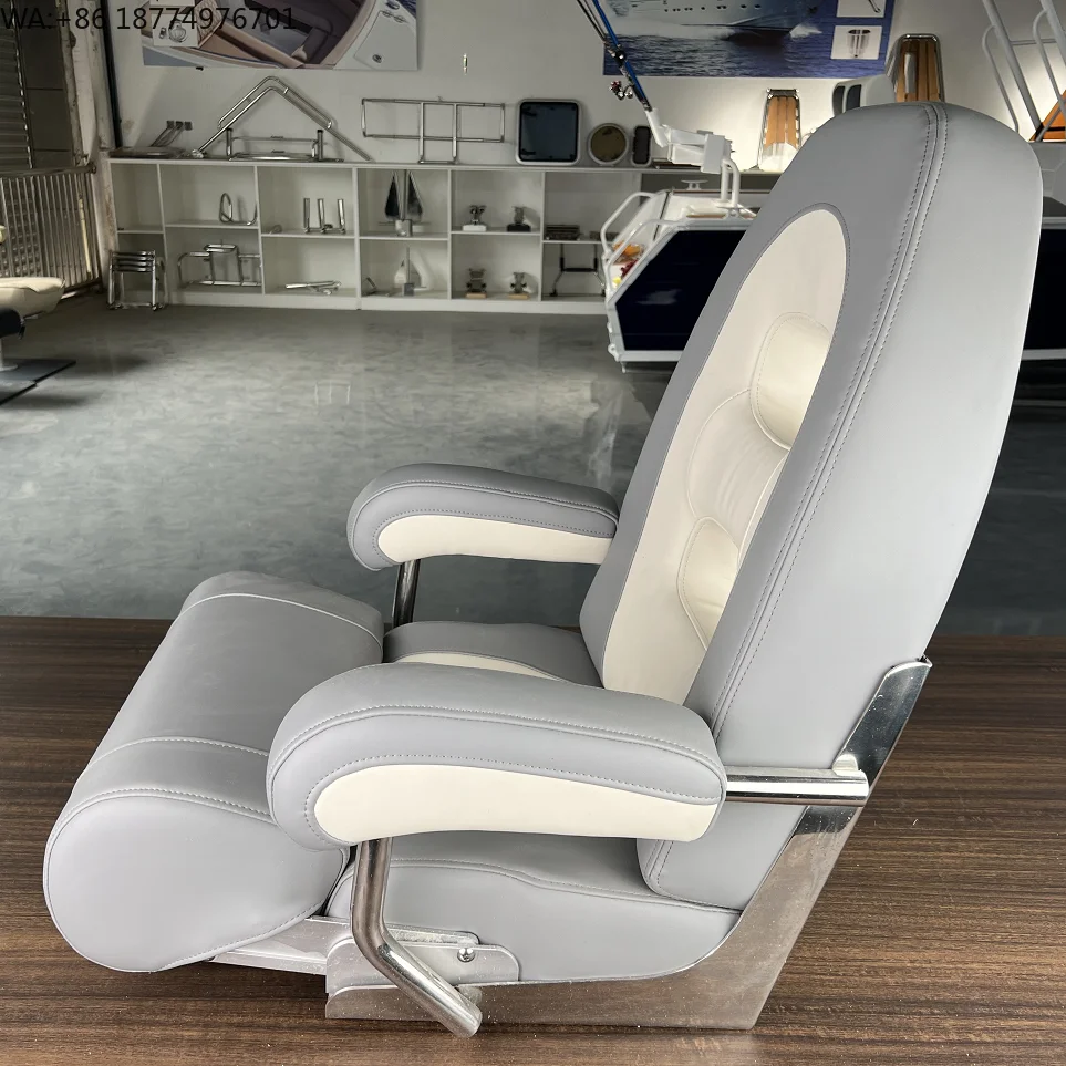 Luxury Marine Supplier High Back Yacht Captain Helm Flip up Console Boat Seat for Pontoon