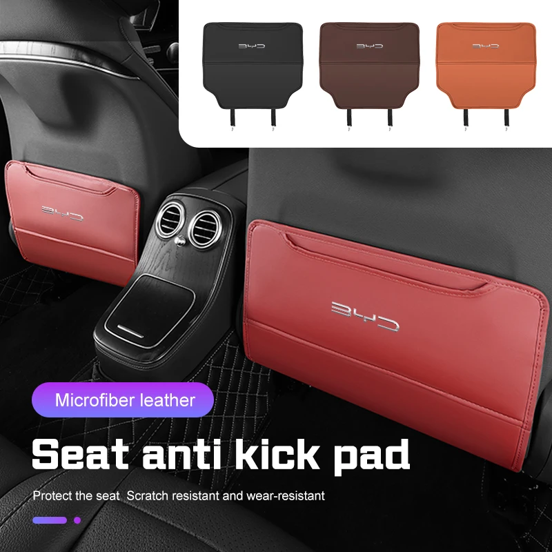 

For BYD Tang F3 E6 Atto Yuan Plus Song F0 G3 I3 Ea1 G6 Pro Car Seat Back Anti-kick Pad with Storage Bag Anti-Wear Mat Accessorie