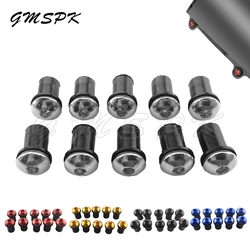 10pcs 5mm M5 Windscreen Windshield Bolts Screws Kit Fit for Kawasaki ZX6R ZX7R ZX10R ZX14R ZZR 400 600 1200 1400 Ninja 250 300