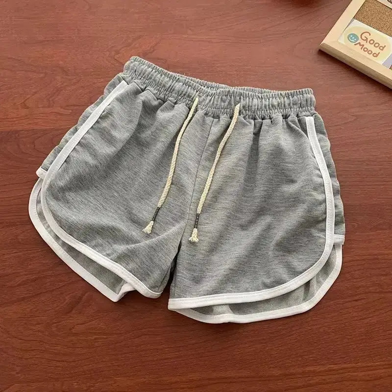 Sommermode Lässige Shorts für Damen Bonbonfarben Atmungsaktive Übergröße Shorts Lässige Damen-Sporthose mit Elastischem Bund
