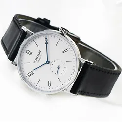 Orologio meccanico classico completamente automatico da uomo piccolo orologio a tre aghi quadrante da 40mm con specchio zaffiro e 5ATM resistente all'acqua