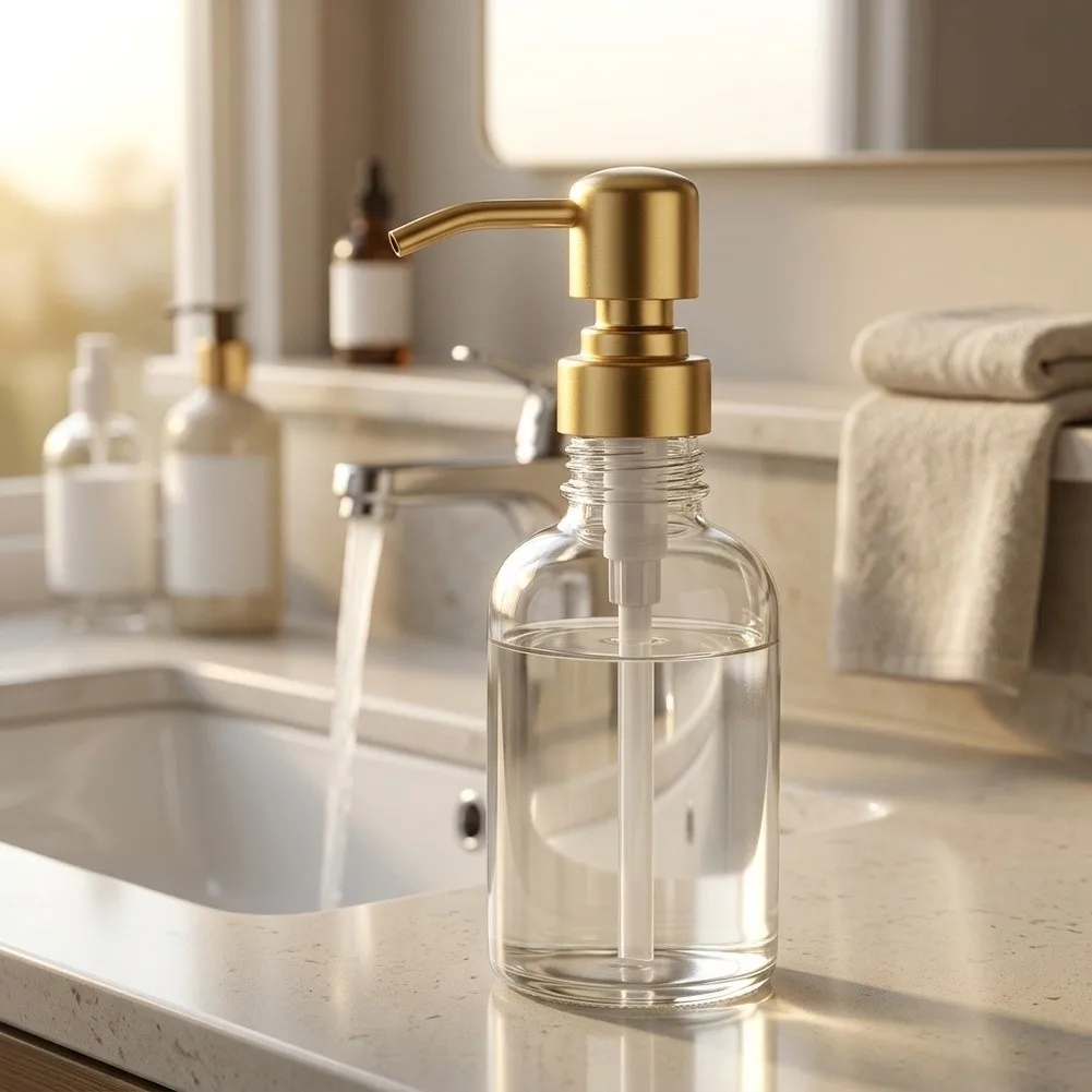 Replacement Gold Soap Dispenser Pump for 28-400 For Bottles Stainless Steel 10x3x3cm Rust Free Long Life Design