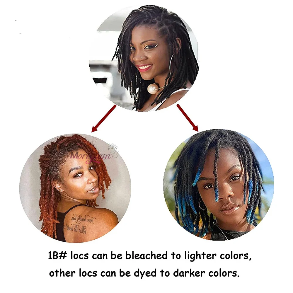 Dreadlock-Extensions aus Echthaar 0,2 0,4 0,6 0,8 cm Dicke Vollständig Handgefertigte Loc-Extensions für Männer und Frauen Können Gebleicht Werden 4-18 Zoll – Detail 4