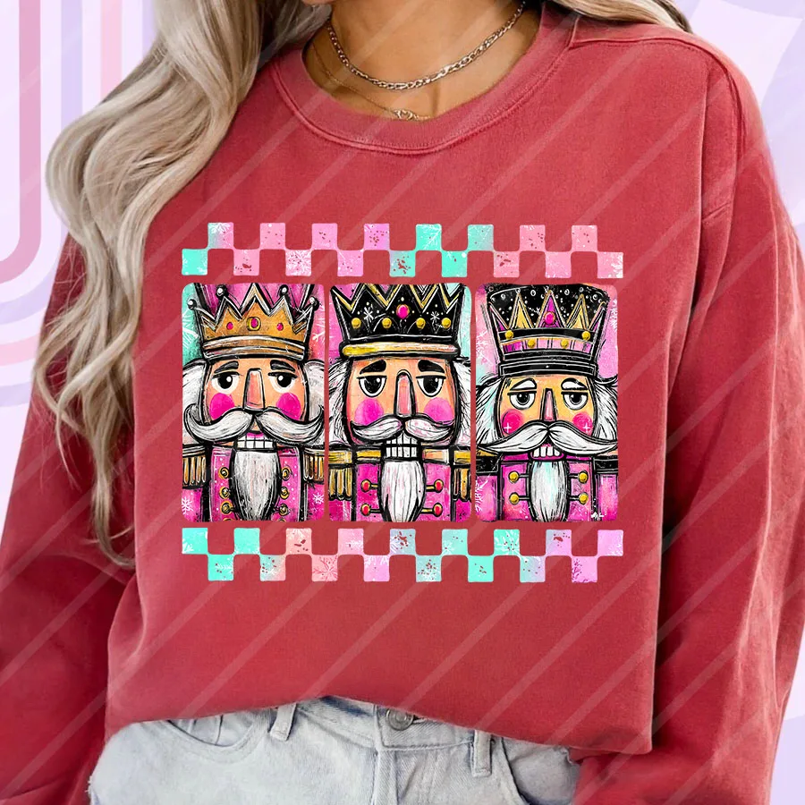 Christmas Nutcracker Soldier DIY Iron-On Heat Transfer Sticker Decal T-shirts Sweatshirts Bag Pillowcases Clothing Xmas Decor