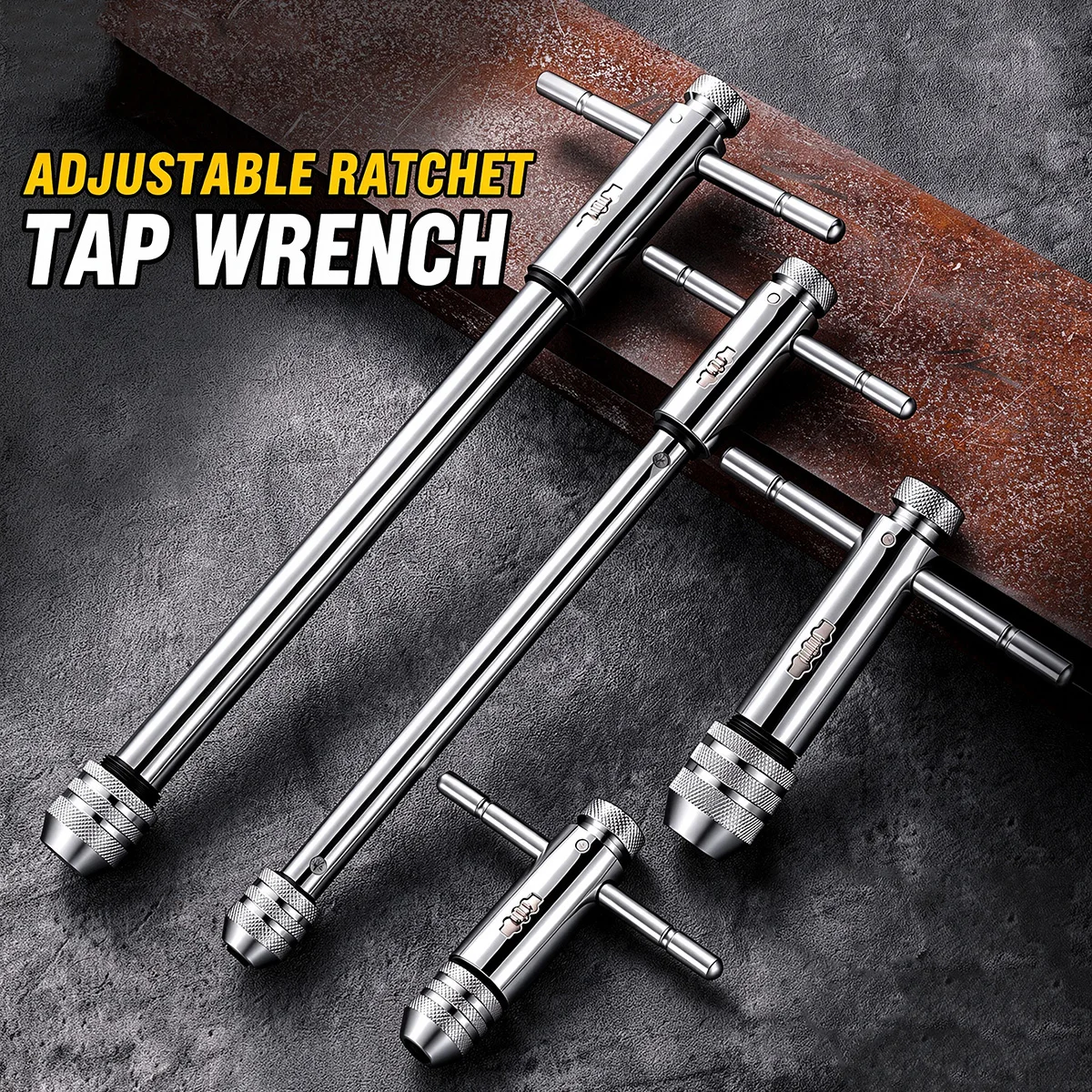 Verstellbarer Ratschen-T-Griff Gewindebohrer-Schlüssel Maschinen-Schraubengewinde Fräswerkzeug Manueller Gewindebohrer-Satz für Heimwerker-Hardware-Reparaturen – Detail 5