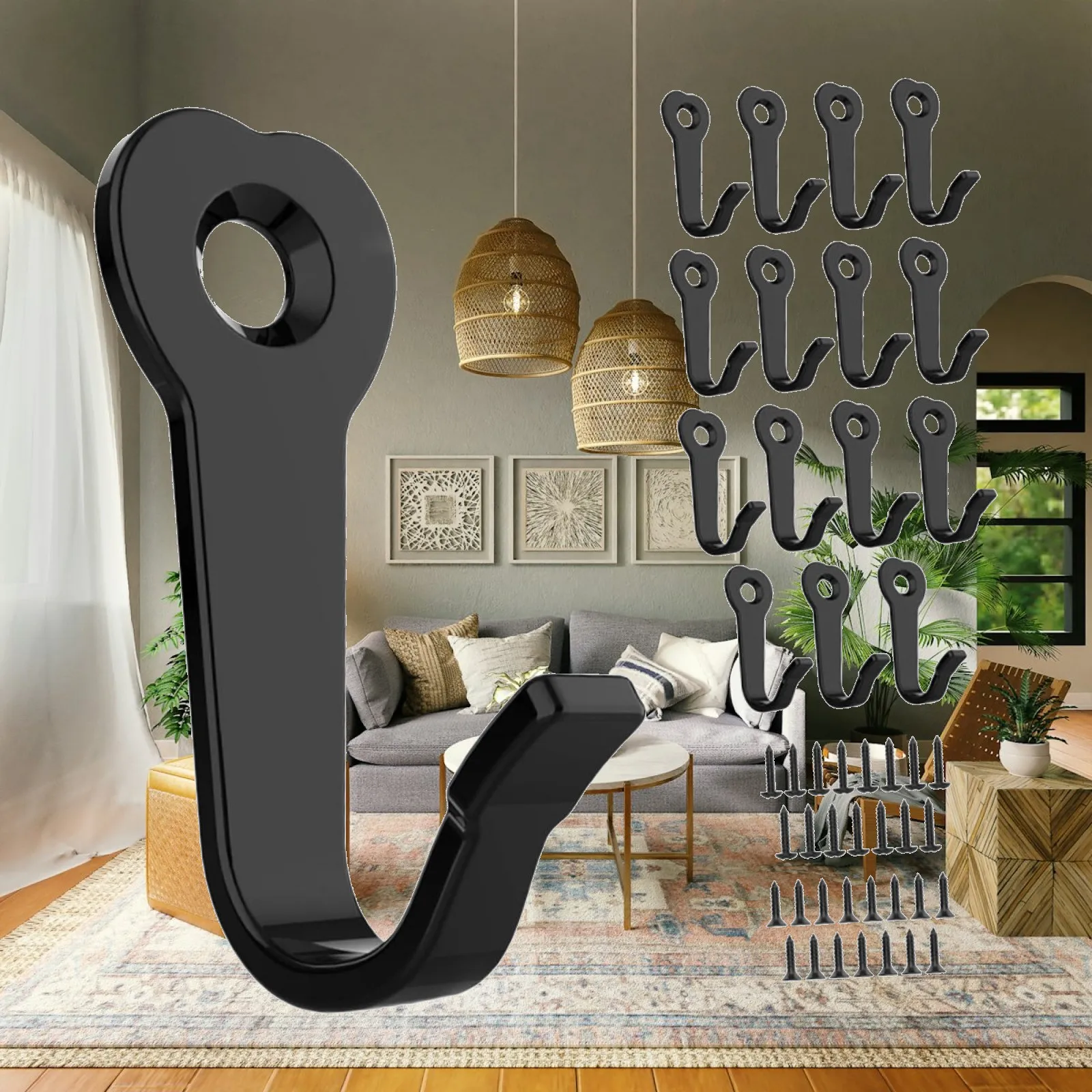15 Pieces Wall Hook Iron Ornament Heavy Duty Easy Installation Decorative Gifts Multipurpose Storage Organizer Coat Hanger