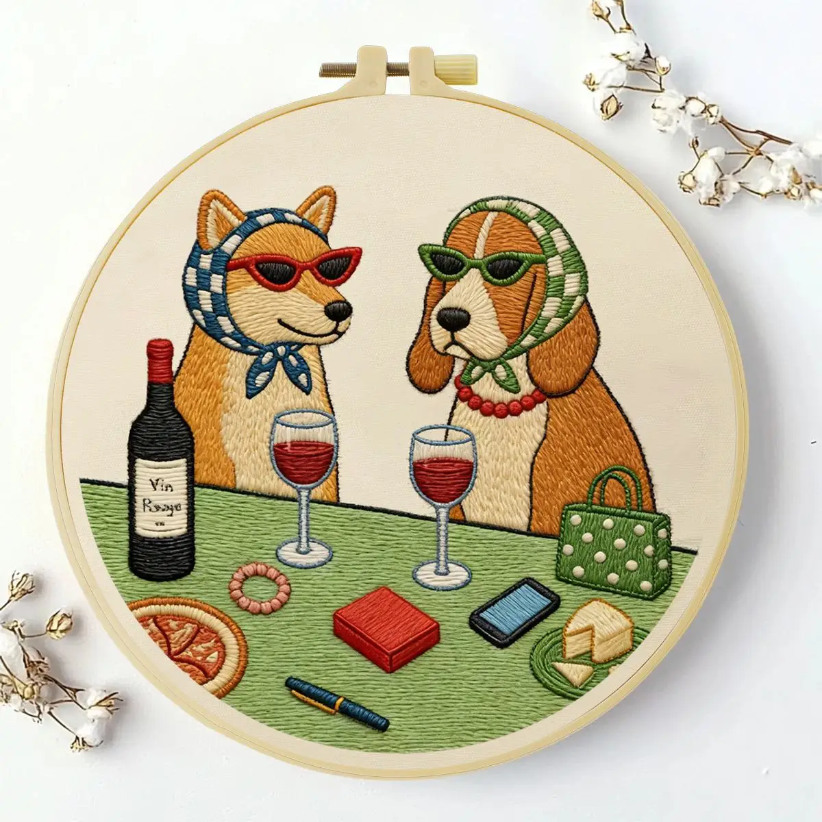 1 Stück 20X20CM/15X15CM 7,87/6,3 Zoll Tier - Hunde Stickerei Starter-Kit DIY-Kit DIY-Stickerei-Set Handarbeiten Malerei – Detail 3