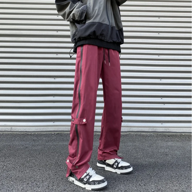 

Men's Outdoor Casual Pants Spring Autumn High Street Loose Straight Leg Pants Button Drag Casual Long Trousers