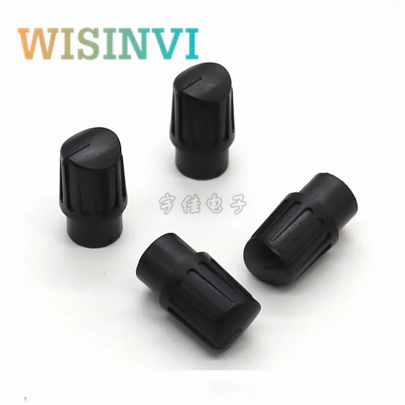 10PCS  7.5*16MM half shaft Black plastic knob potentiometer rotary encoder volume switch knob suitable for D axis 6MM