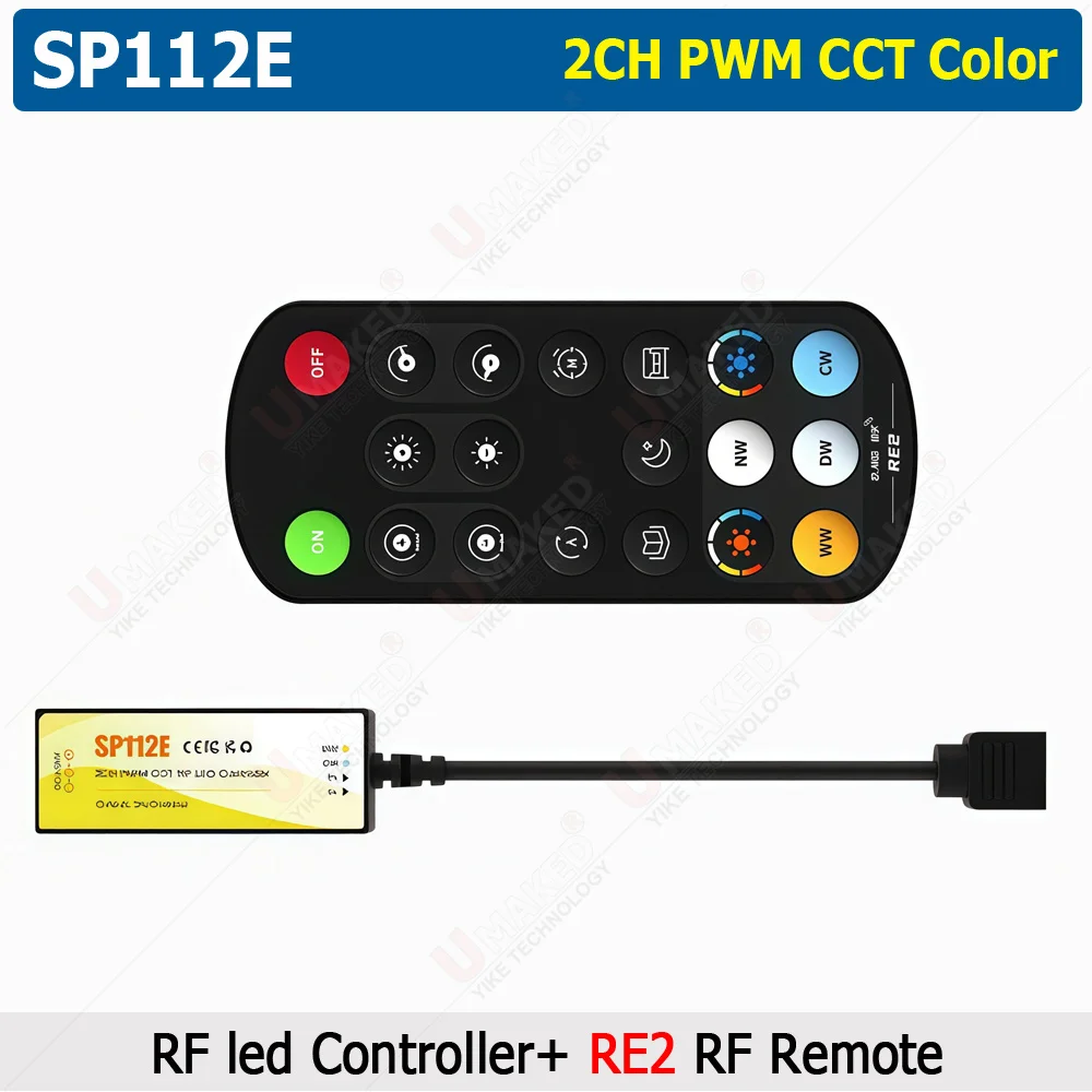 SP11xE Mini 2.4GHz RF LED Controller PWM 2pin DIM 3pin CCT 4pin RGB 5pin RGBW 6pin RGBCCT 2835 5050 FCOB No IC Light Strip 5-24V 3