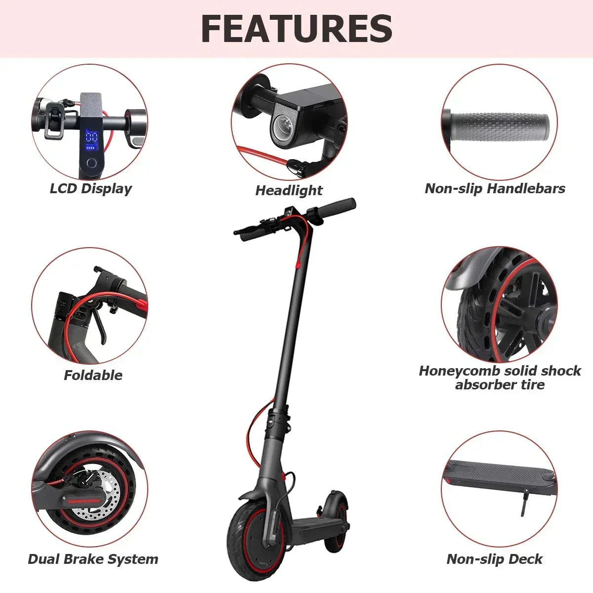 Scooter Best Quality Trick Scoter Ter Pedal Scoter Unisex H7 350W Motor (in Front Wheel) 36V Lithium Battery