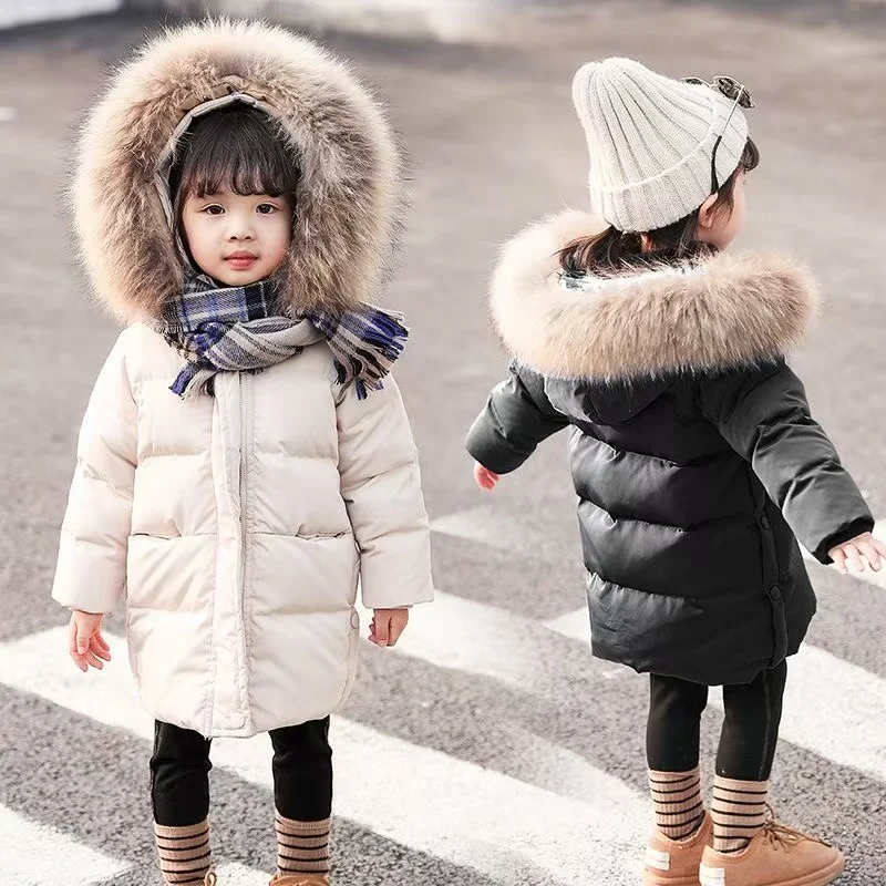 New Winter Down Thick Warm Jacket Girls Waterproof Hooded Coat Children Outerwear Clothing Teenage Kids Parka Snowsuit 2025