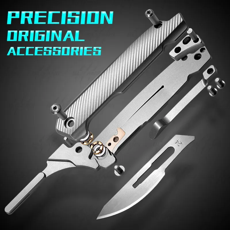 6Styles Titanium Quick Open Folding Knife Detachable Blade Self-defense Camping Hunting Survival Tool EDC Pocket Scalpel Knife