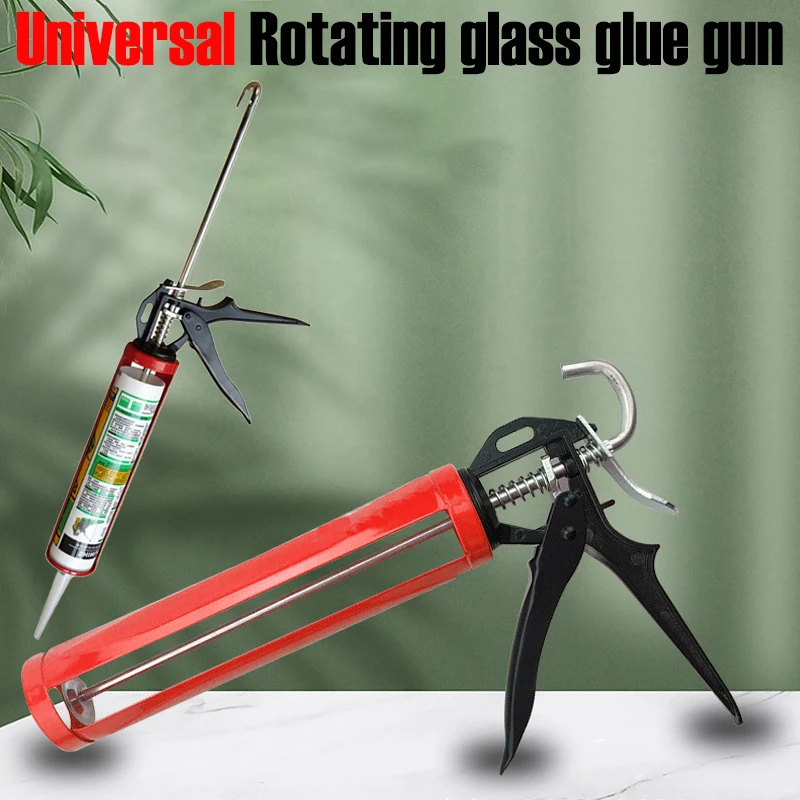 Glass Glue Gun 360° Rotating Multi-function Manual Caulking Guns Glue Seals for Doors and Windows Silicone Filling Hand Tools