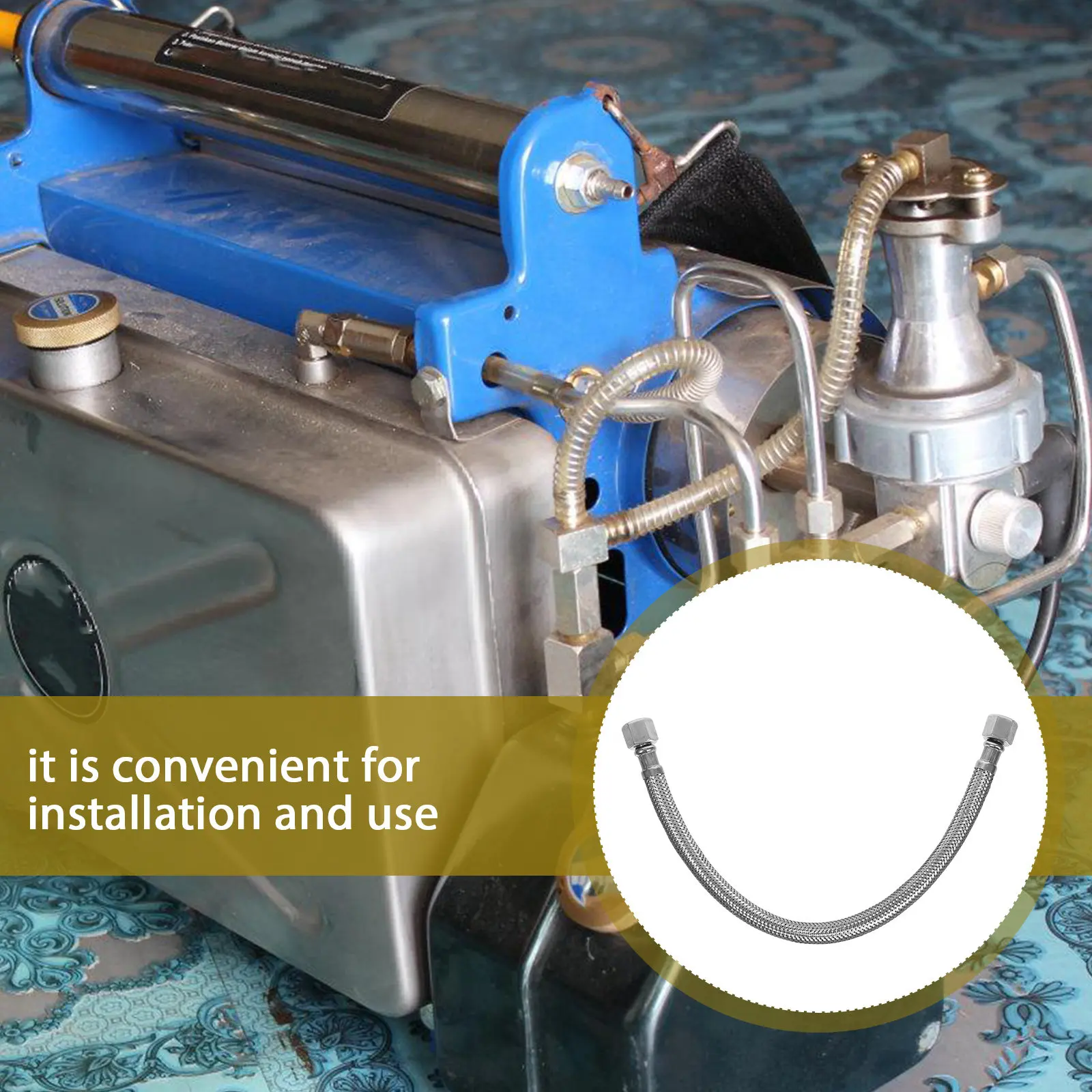 Air Compressor Hose Stainless Steel Wear Resistant Air Hose Flexible Replacement Compressor Parts Stainless Steel Hose,