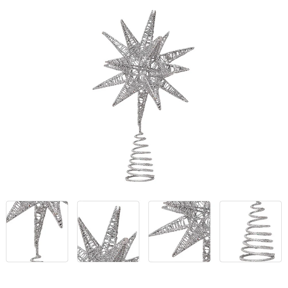 Wrought Iron Star Ornament Christmas Decorations Party Supplies Xmas Tree Topper Gold Wedding Replaceable