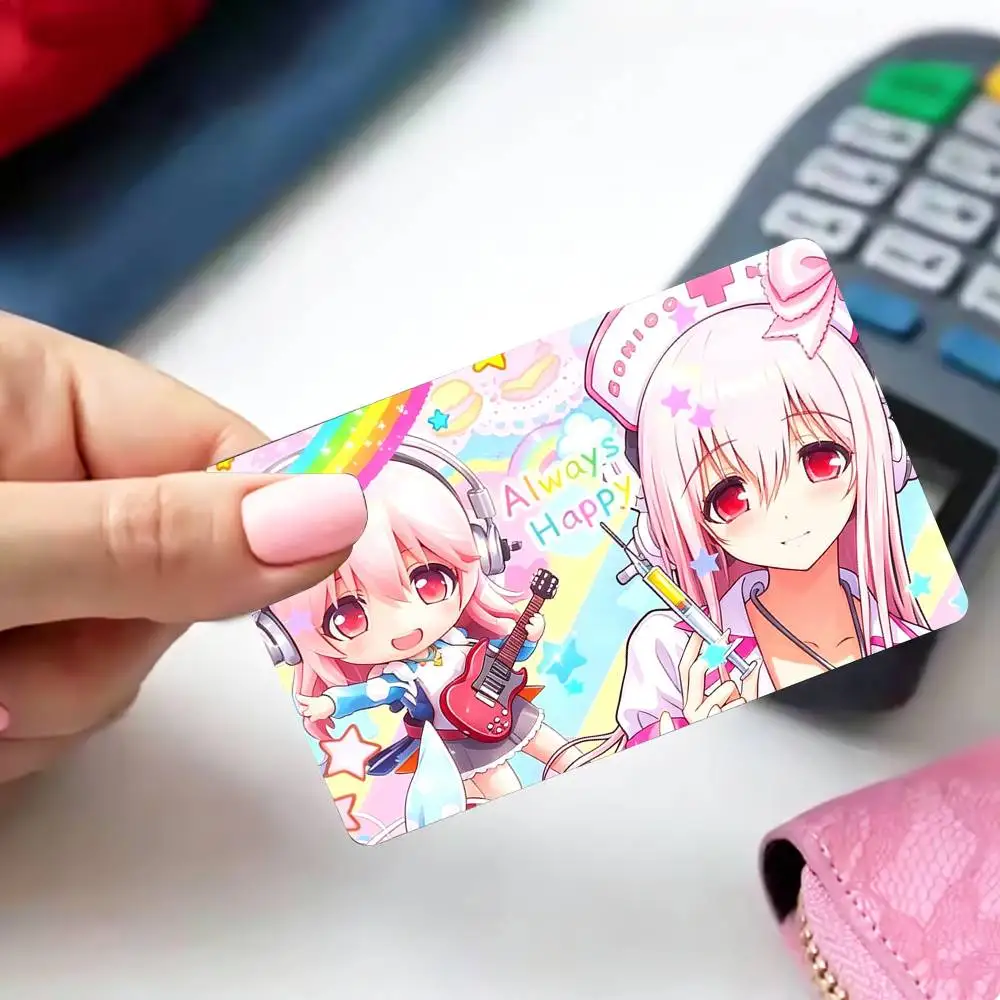 Headphone Rock Girl Super Sonico   4pcs 1Set Card Stickers Small Waterproof Chip 4PCS Card Sticker Anti-Scratch