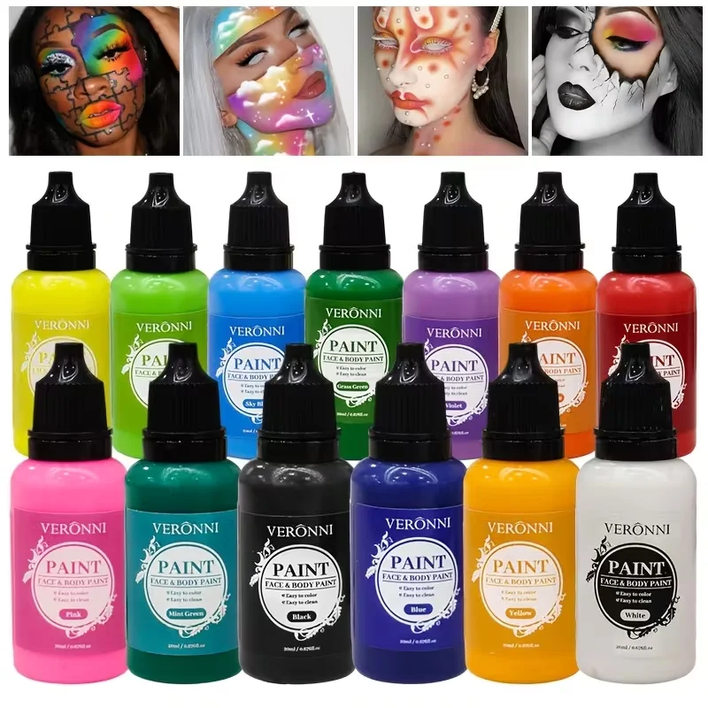 13 Colors For Halloween Role-Playing Paint,Water-Based Paste,Lasting Bright Colors,Easy to Smear,Creation,Suitable for Carnival