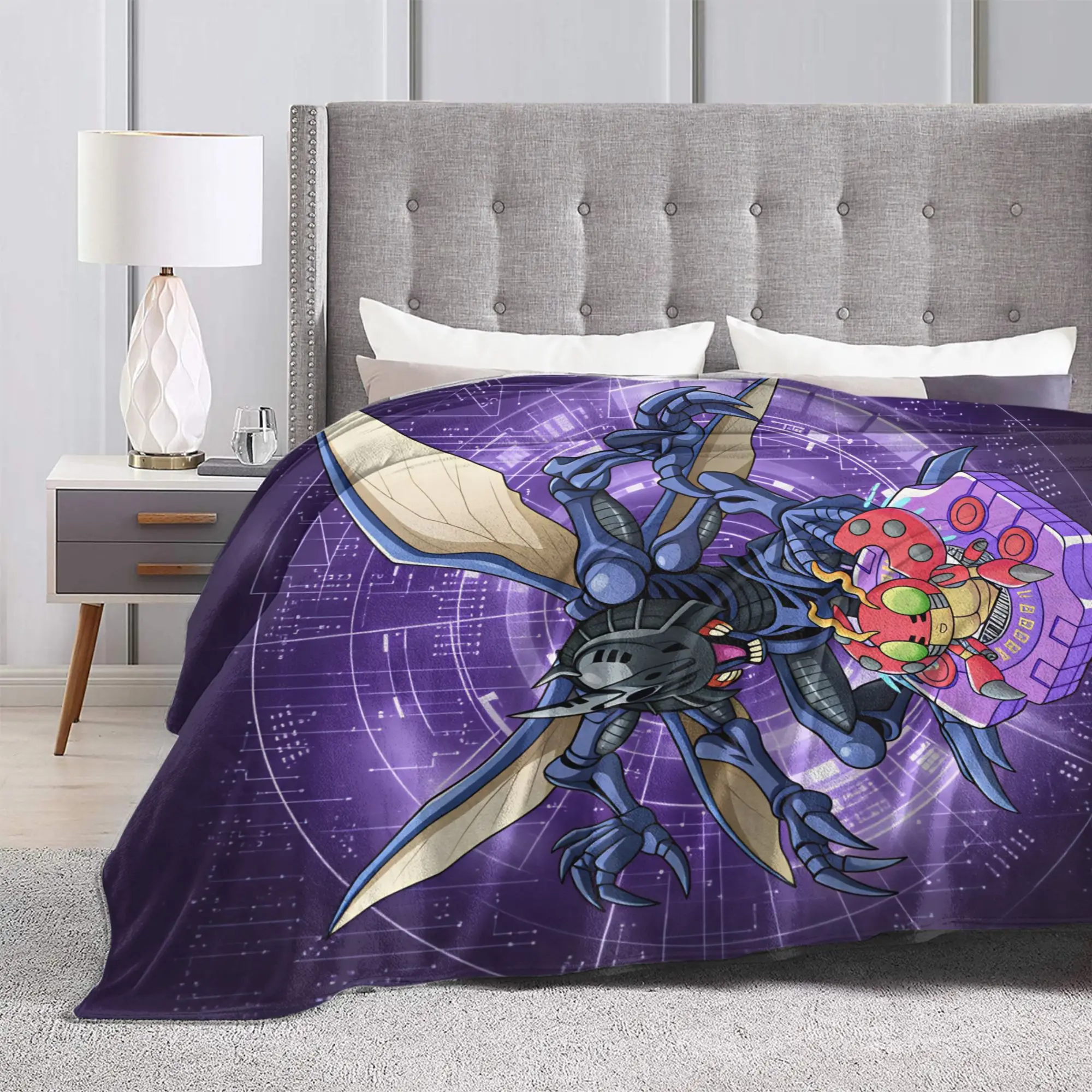 Digimon Villain Dark Art Blanket Quality Warm  Throw Blanket Winter Girls Boys Living Room Funny Bedspread