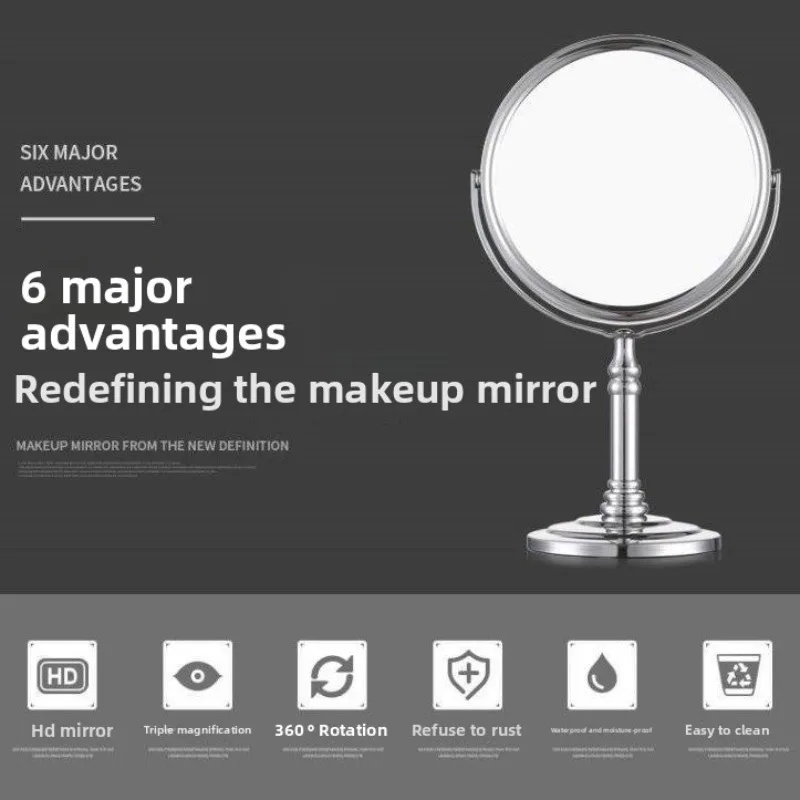 3/4/5/6 بوصة مرآة ماكياج خمر 3x مرآة ماكياج سطح المكتب الأوروبي مزدوجة الوجهين مرآة ماكياج الحد الأدنى