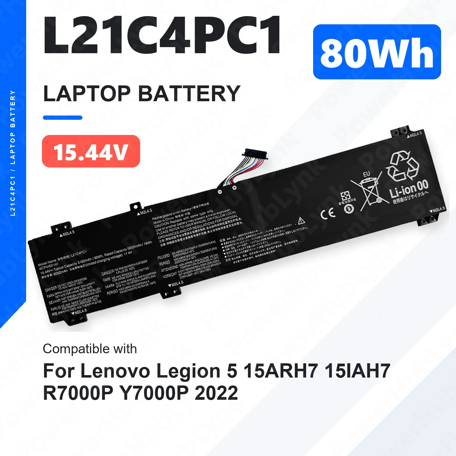 L21C4PC1 15.44V 80Wh Laptop Battery For Lenovo Legion 5 15ARH7 15IAH7 R7000P Y7000P 2022 L21D4PC1 L21B4PC0 L21M4PC2 L21M4PC3