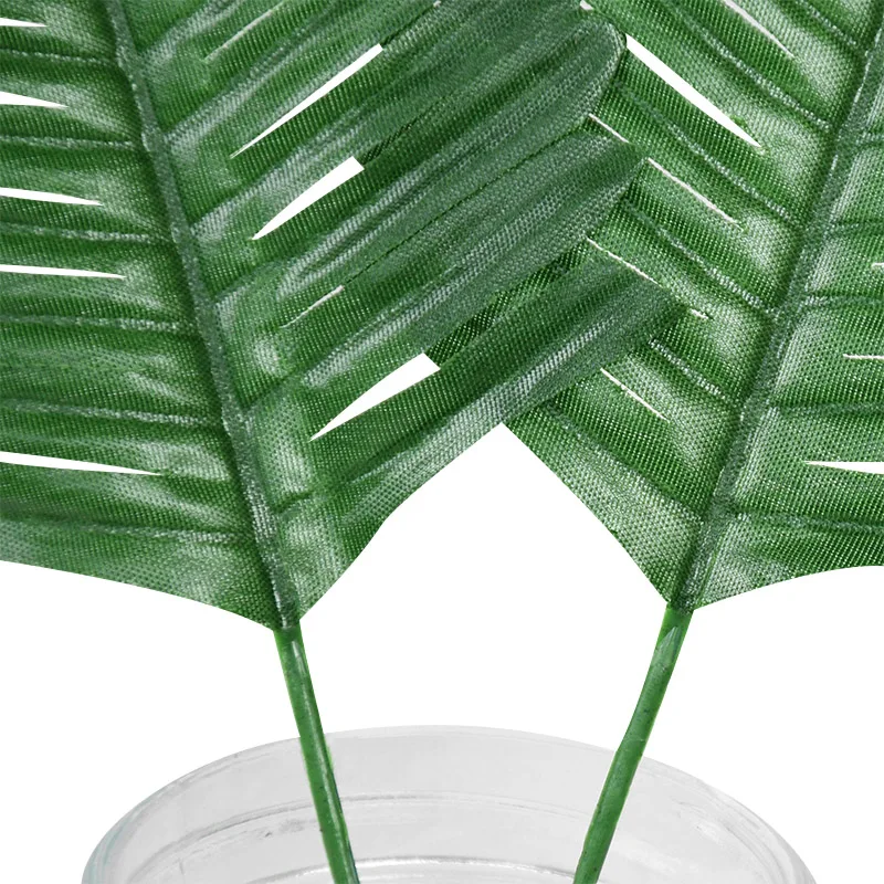 10/20 Stück künstliche grüne Palmblätter, tropische Monstera-Seidenschildkrötenblätter für hawaiianisches Luau-Strand, Hochzeit, Party, Heimdekoration – Detail 13