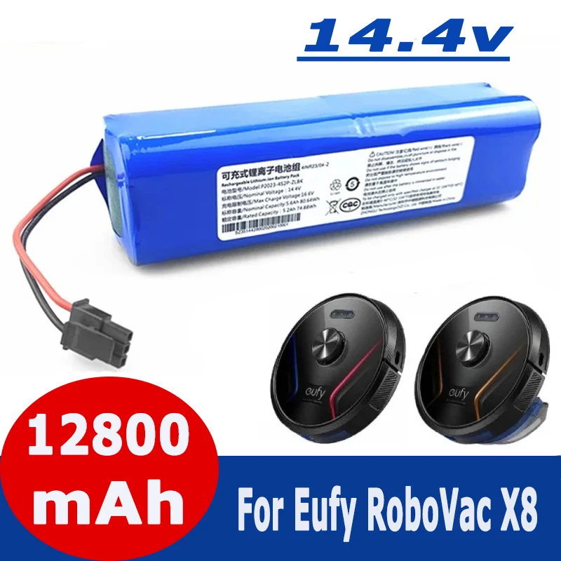 14.4V Li-ion 6500mAh Replacement Battery for Eufy RoboVac_X8 X8_Hybrid X8_White X8_Pro SES, 8-Cell Vacuum Parts with Safety BMS