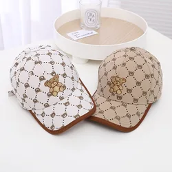 Little Bear Children's Duck Tongue Hat Korean Edition Printed Baby Sunshade Hat Spring and Autumn Cartoon Baseball Hat