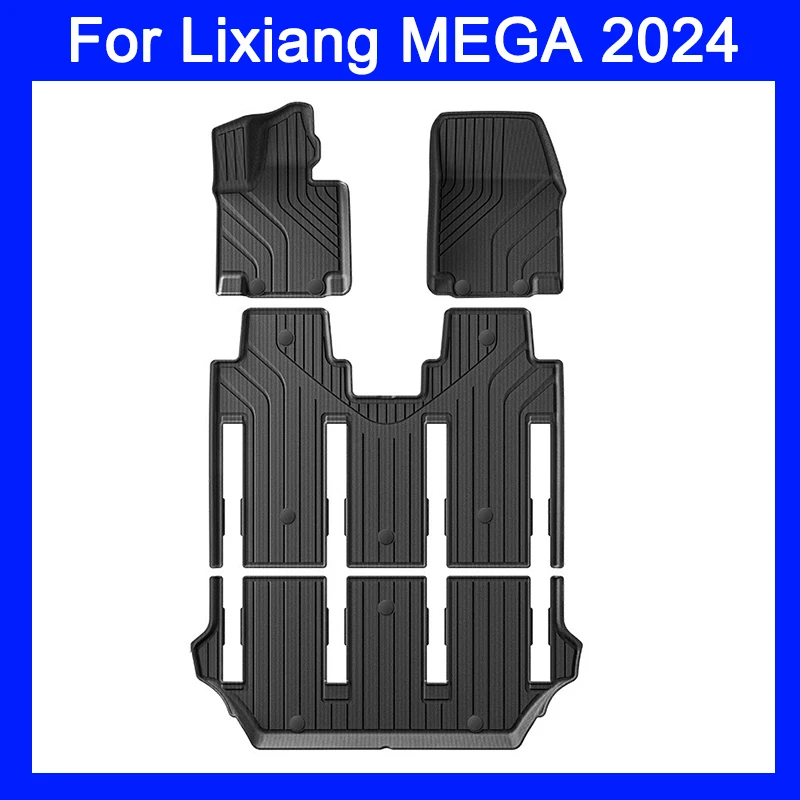 

TPE Car Floor Mats for Lixiang MEGA 2024 Car Carpet Black Floor Liners Waterproof Non-slip Foot Pad 6 Seats