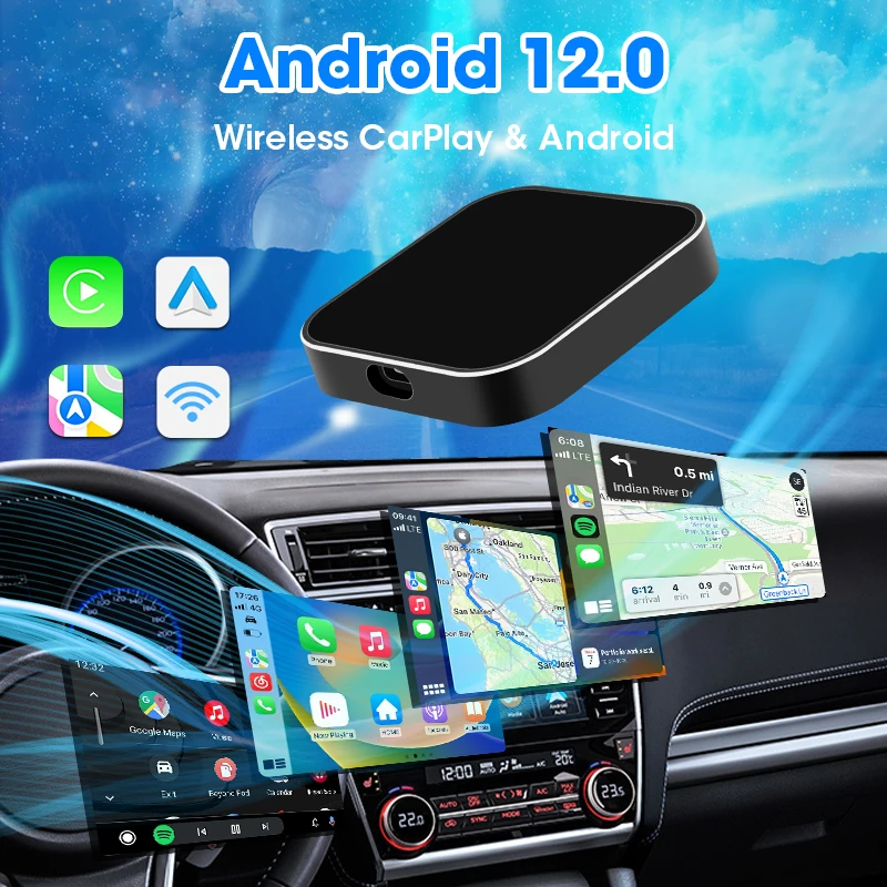 Srnubi 2in1 Android 12 System Wireless CarPlay Box Android Auto Adapt Wired CarPlay Display To Wireless Smart Box OEM Upgrade