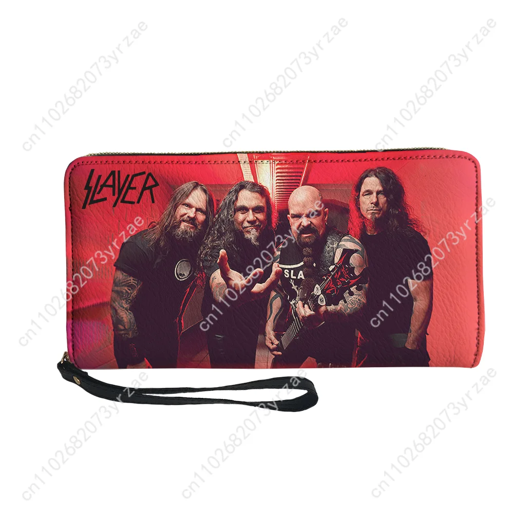 Slayer Wallet Mens Womens Teenagers Zipper Long Wallet Double Print Commuter Personalized Photo Text Customized Portable Wallets