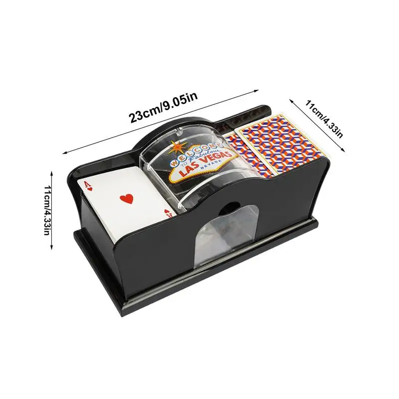 Battitore automatico di carte da poker Battitore manuale da tavolo da poker Macchina da 2 mazzi Sistema a manovella Battitore di carte da casinò