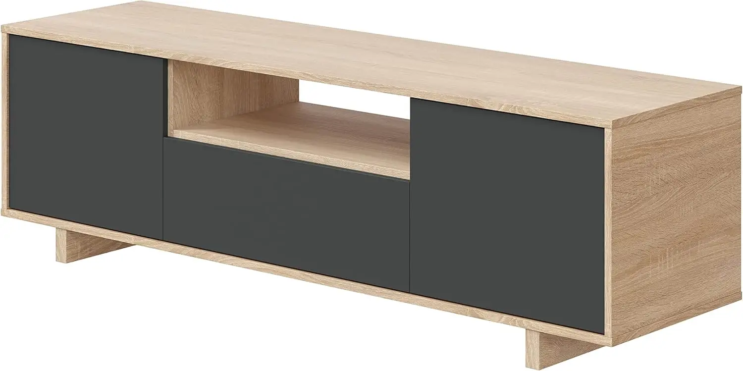 Mueble de Salon, Juego de Muebles, Acabado en Roble Canadian y Gris Antracita, Medidas: 150 cm (Ancho) x 46 cm (Alto) 41 cm