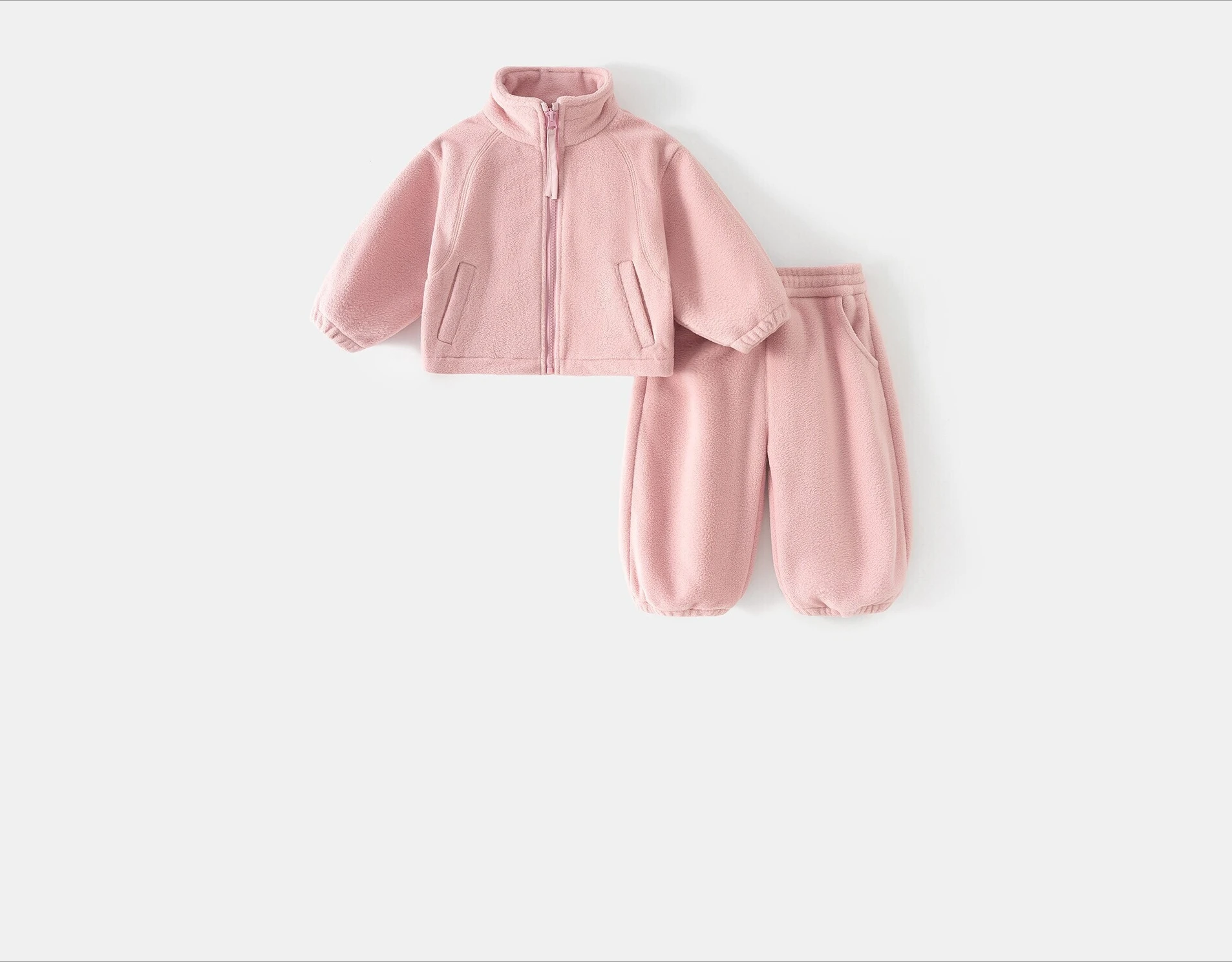 Girls Polar Fleece Set Autumn 2026 New Girl Baby Thickened Winter Two Piece Set