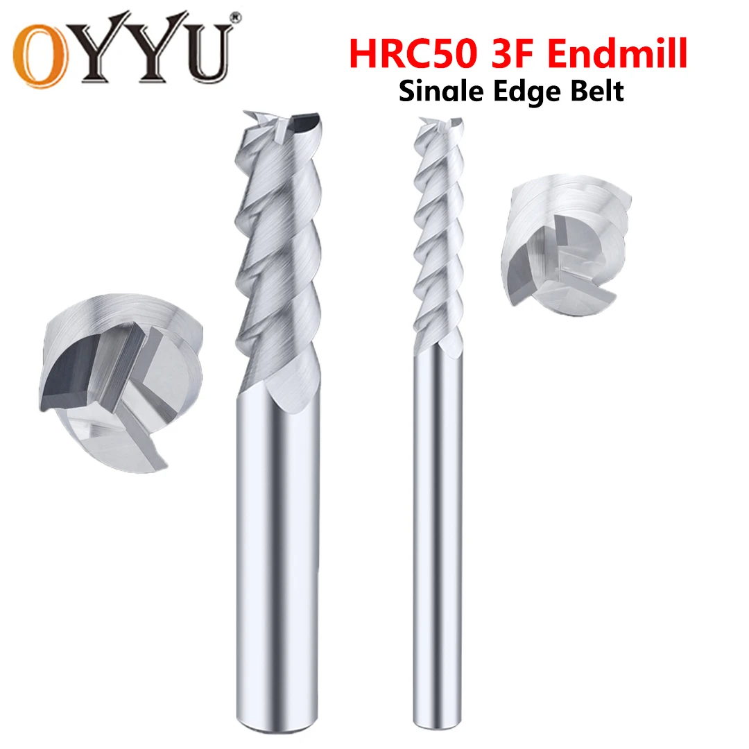 

OYYU HRC50 3 Flute End Mills for Aluminum Router Bit Solid CNC Carbide Endmill Milling Cutter 1-20MM 50L 75L 100L Wood Endmills