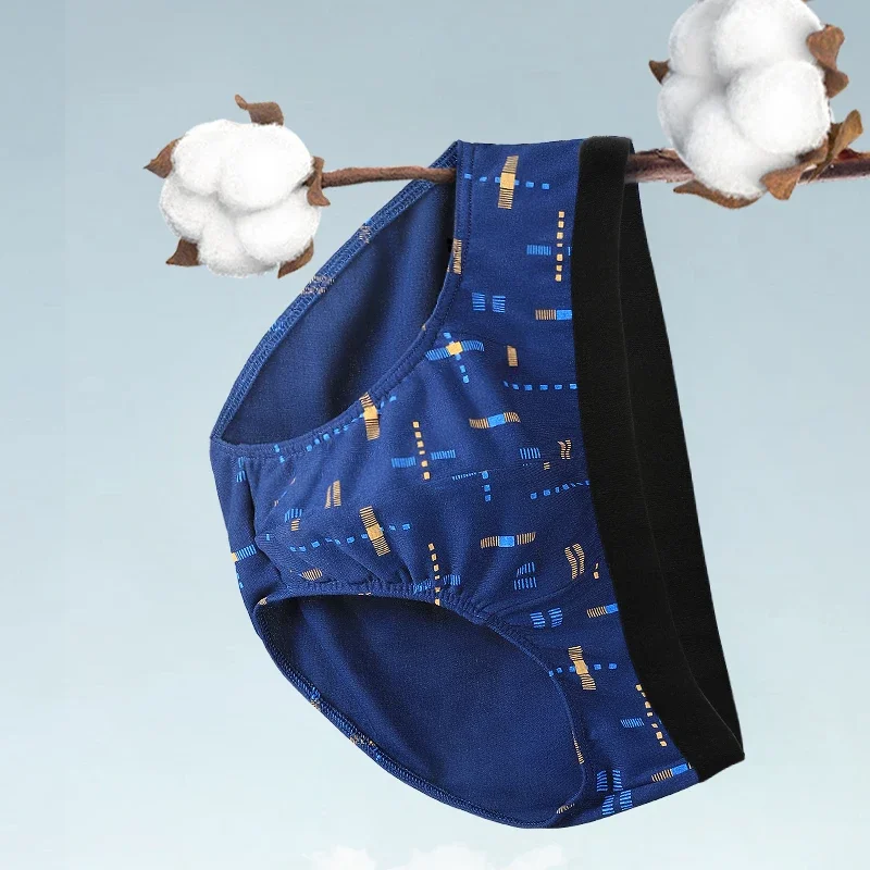 5 個のメンズオールコットン下着、メンズ夏薄い純綿抗菌ブリーフ、セクシーなパンツ、メンズ特大ショーツ