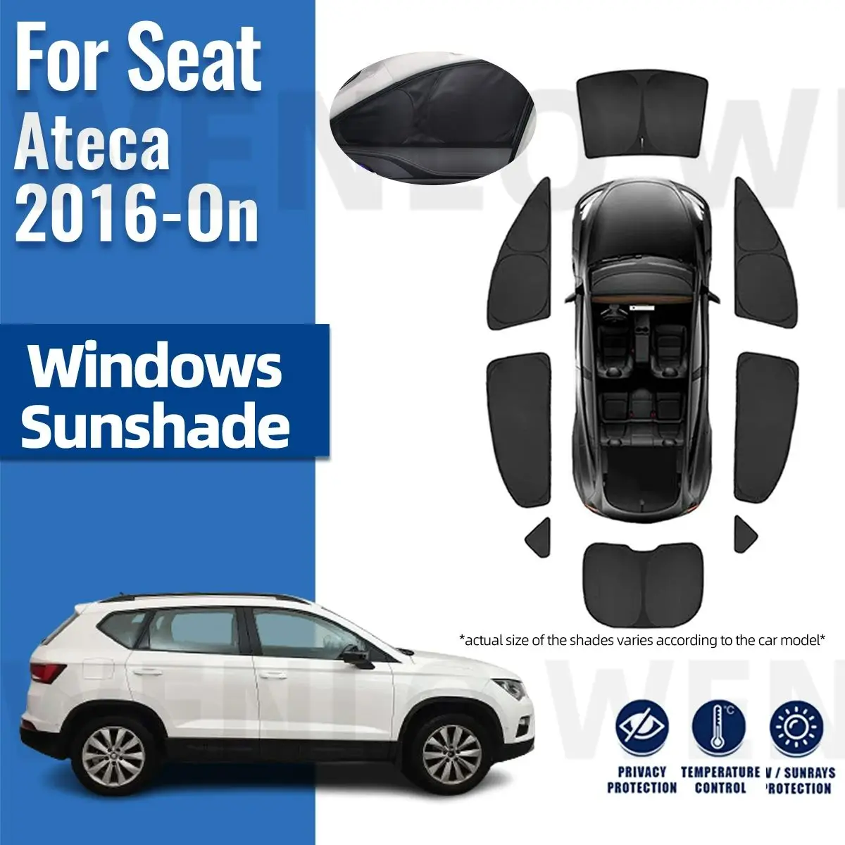 For Seat Ateca 2016-2023 2024 Full Cover Car Side Window Sunshade Windshield Sun Shade Solar Protection Parasol Children Curtain