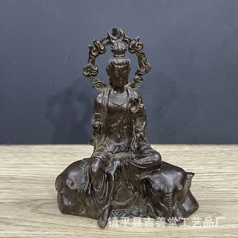 

Antique Buddha Statue Ornament Puxian Bodhisattva Home Decor Craft Puxian Figure Ornament