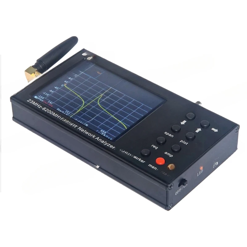 New GS-320 6Ghz Nanovna Vector Network Analyzer VNA Antenna Analyzer 23Mhz-6200Mhz + 3.2 Inch LCD+4000Mah Battery+Case