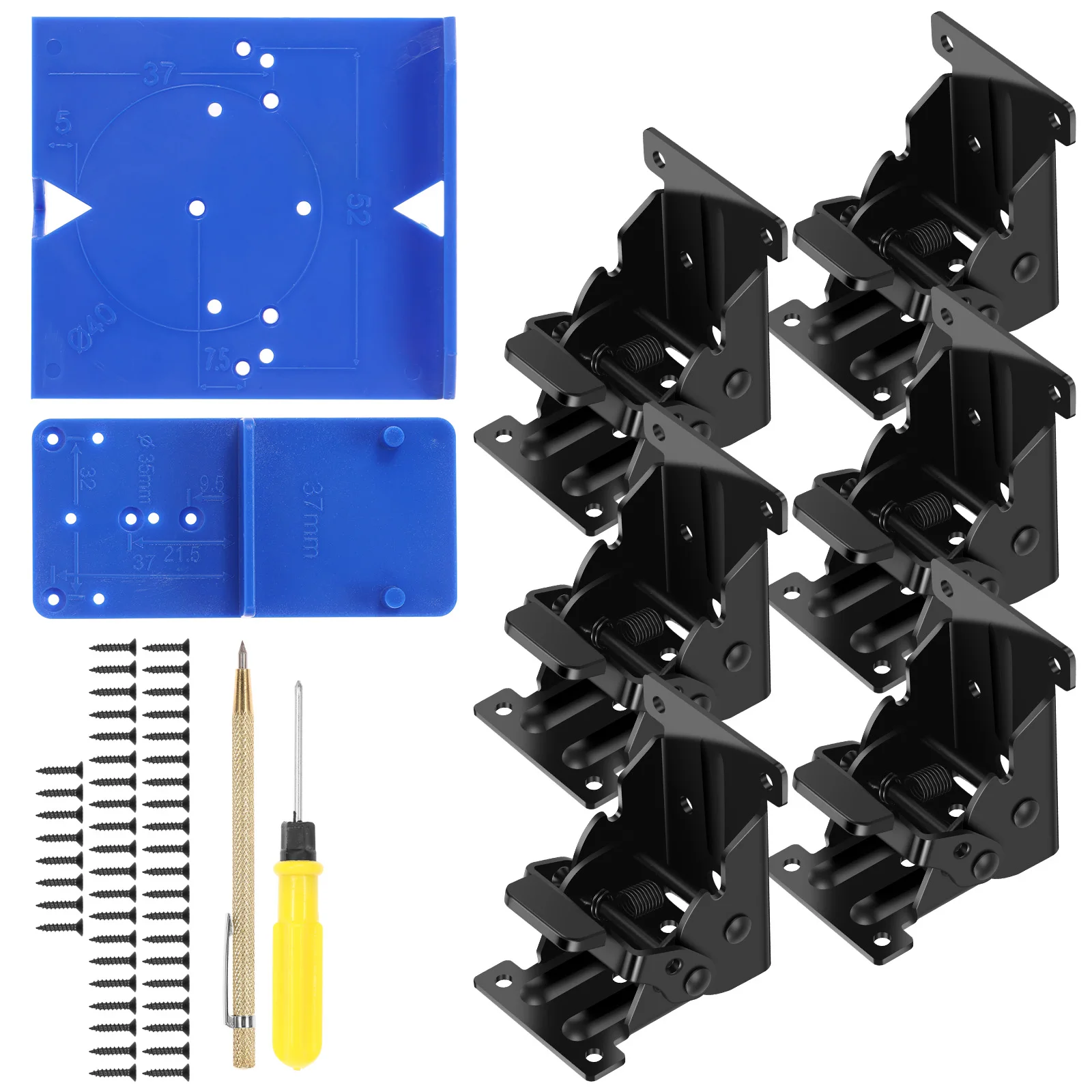 

6 carbon steel multifunctional table leg folding brackets with foldable table leg hinges suitable for furniture table cabinets