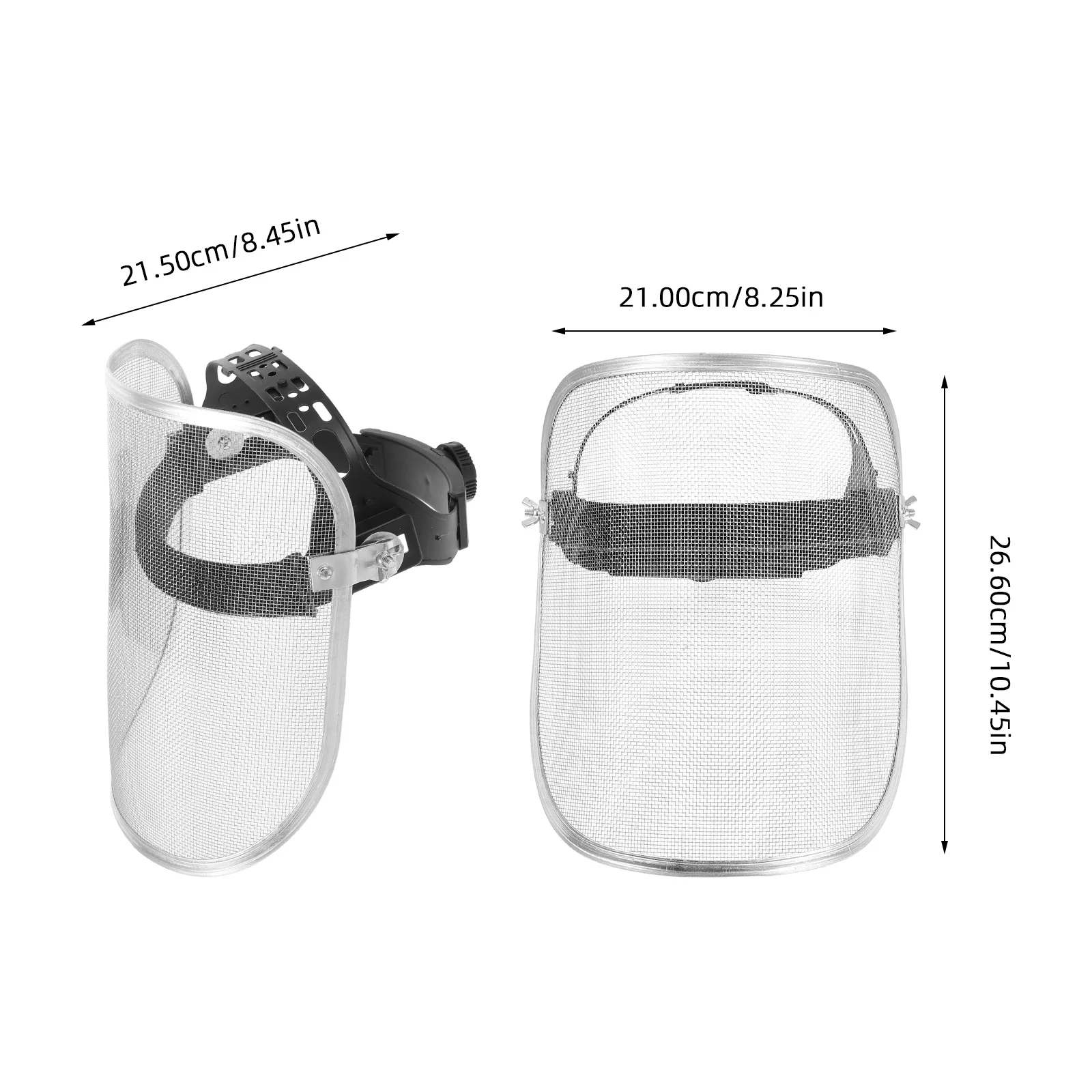 قناع شبكي للوجه مقاوم للانفجار من الفولاذ المقاوم للصدأ، عصابة رأس قابلة للتعديل لتشذيب العشب والبستنة، قناع سلك أمان للغابات #2