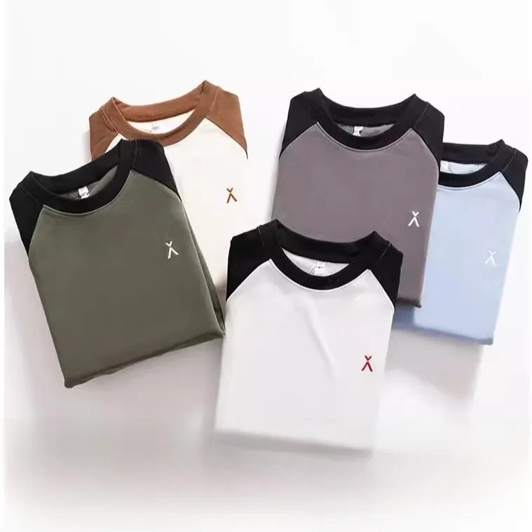 

Двусторонняя самонагревающаяся теплая эластичная основа для мужчин и женщин, модная осенняя футболка с цветным воротником