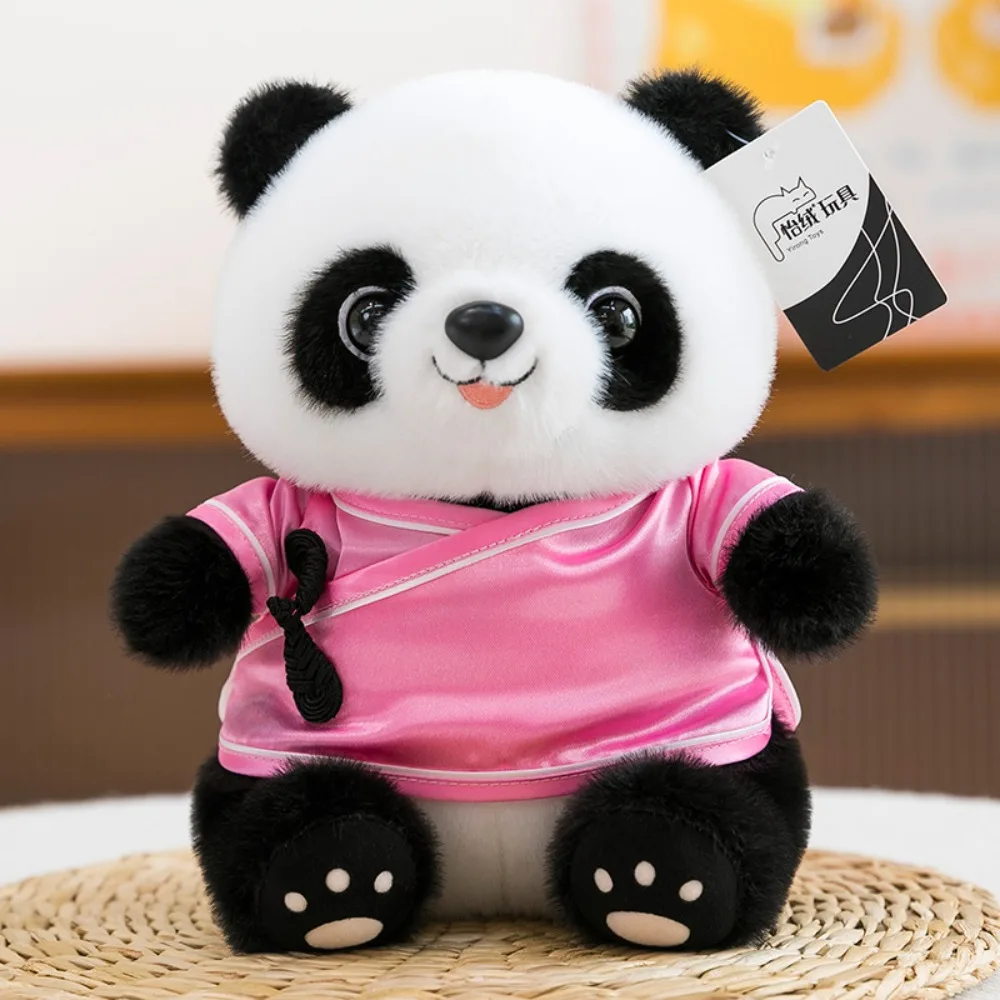

Silk Hanfu Panda Plush Toy Chinese Style Soft Pillow Plush Panda Pendant Cartoon Keychain Stuffed Animal Toys Xmas Present