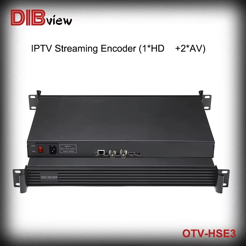 Dibview OTV-HSE3 1U Rack H264 HD SD CVBS AV IPTV Streaming Video Encoder For Education Live HLS RTMP RTSP SRT HTTP Project