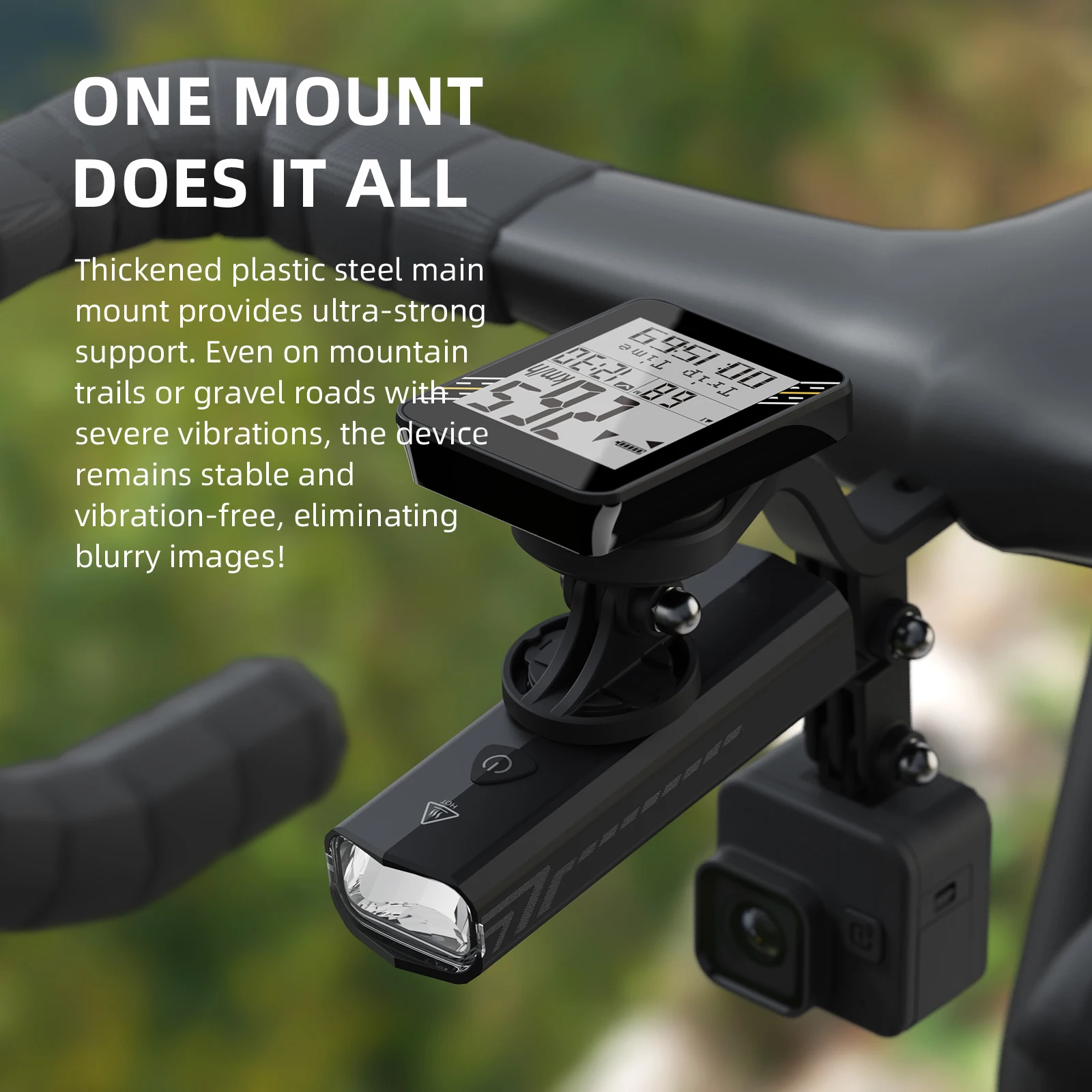 حامل كمبيوتر للدراجة سهل التركيب، حامل كمبيوتر للدراجة الأمامية لركوب الدراجات لعداد السرعة Wahoo Bryton Garmin