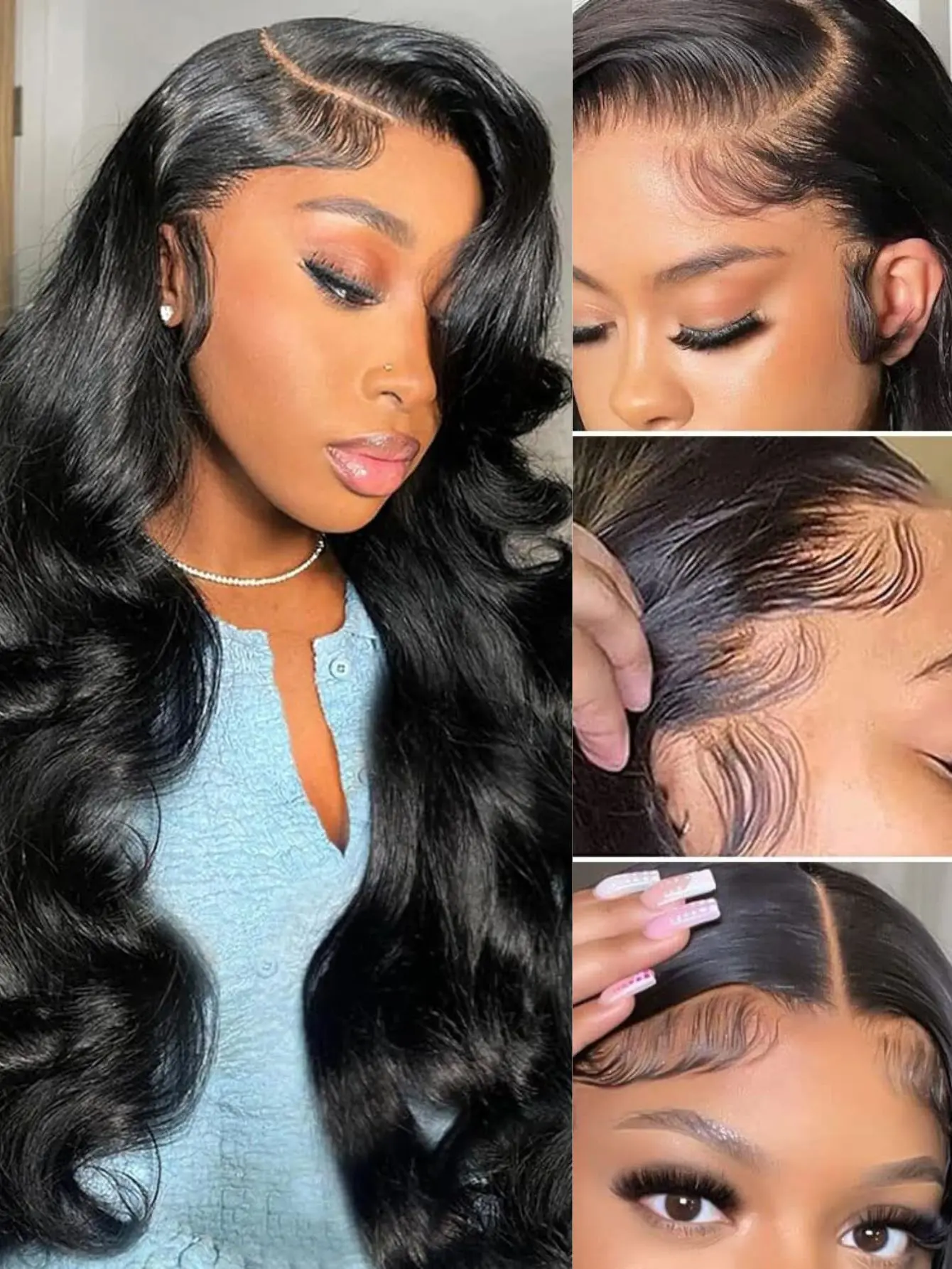 42 بوصة 13x4 الدانتيل الجبهة الباروكات شعر الإنسان الشعر البشري قبل قطعها شعر مستعار اللون الطبيعي 100% شعر بشري لعذراء الدانتيل الجبهة الباروكات للنساء